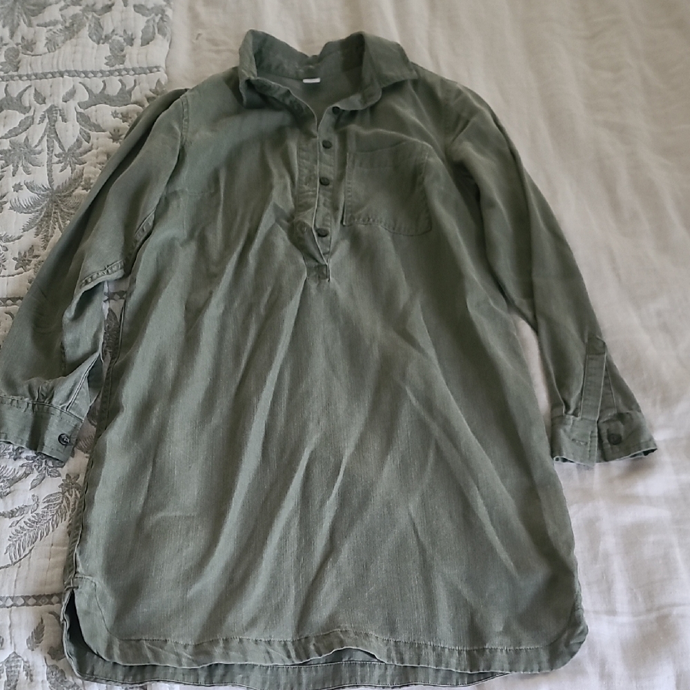 Old Navy Women's Green Button Down Shirt Dress
